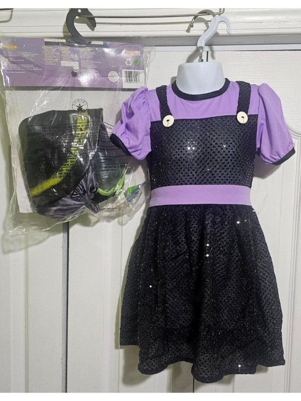 Vintage Witch Costume Toddler Girl Tiny Monsters Witchie Boo Halloween Hat Hair